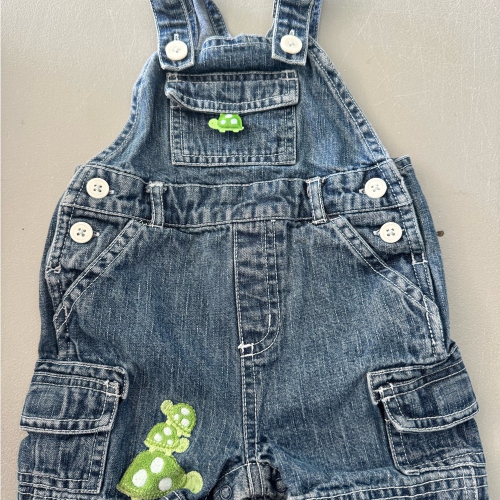 Vintage Gymboree denim turtle overalls